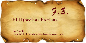 Filipovics Bartos névjegykártya